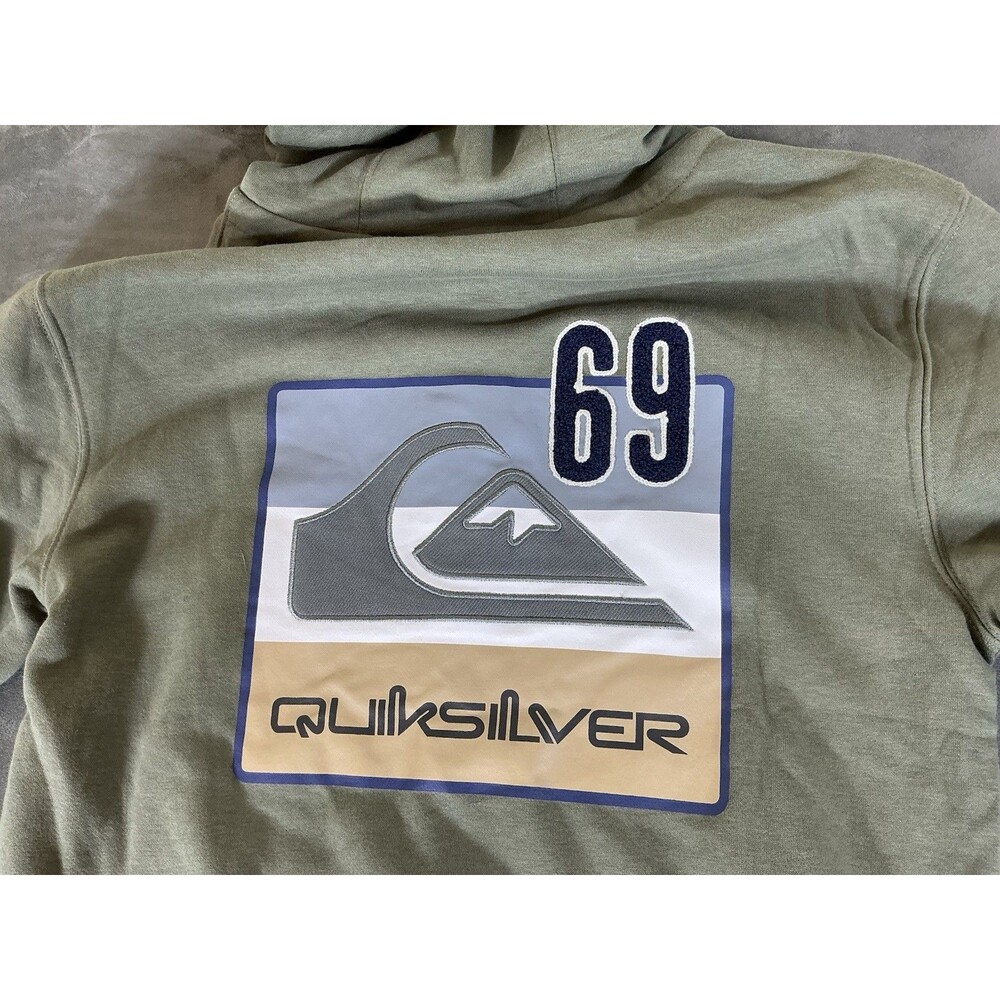 Quiksilver Men’s S Green Pullover Hoodie 1969 Retro Vibes Surfing 69 NWT